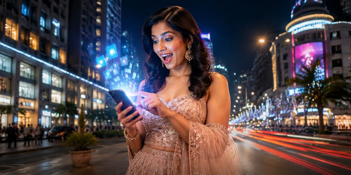 Close-up of digital payment transaction on mobile in India